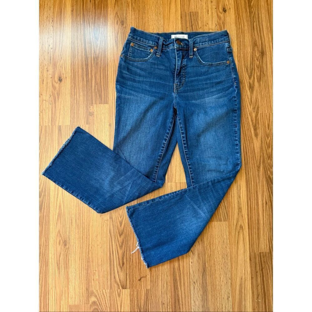 Madewell Women's Raw Hem Cali Demi-Boot Jeans Blue Denim Medium Wash Size 27